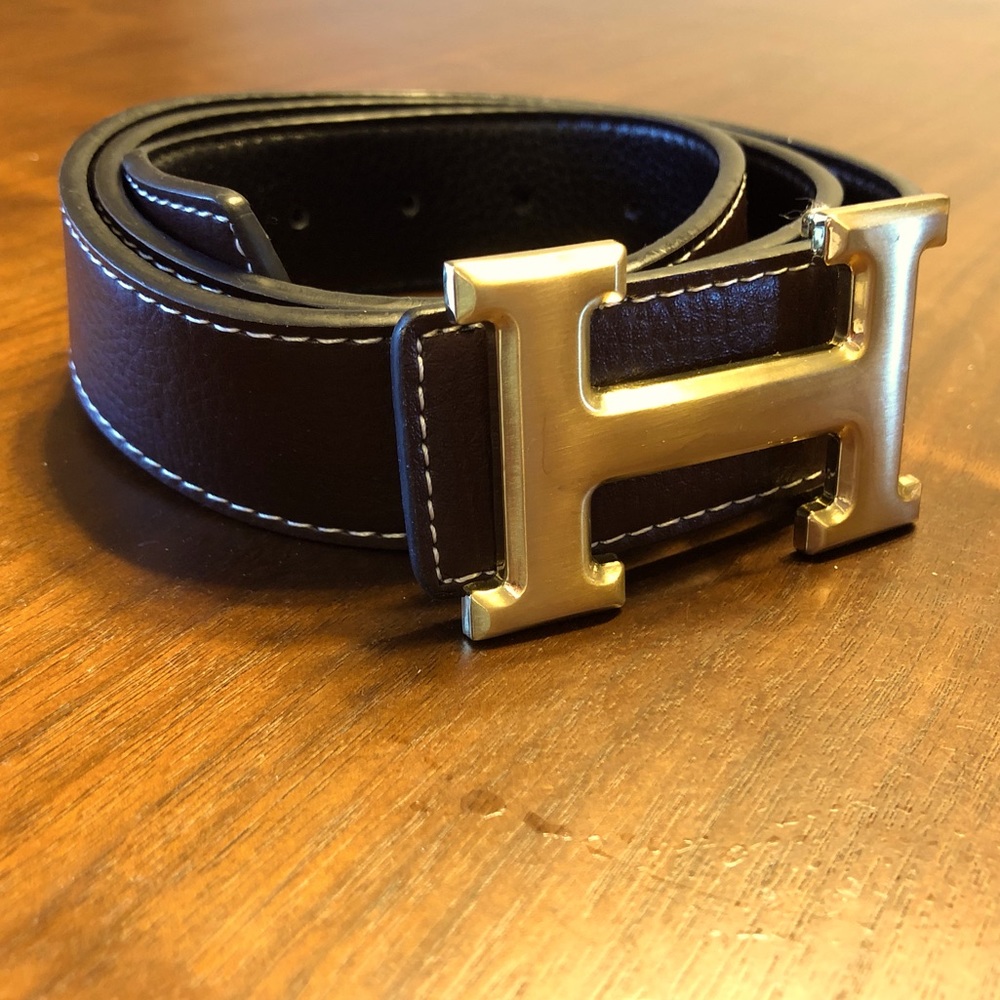 H Belt Gold and Brown 42” long